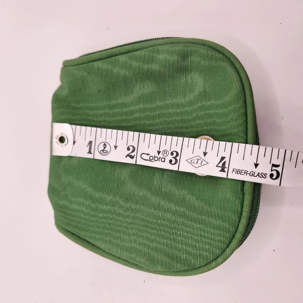 Parfums Christian Dior Vintage Green Ribbed Toiletry Cosmetic Pouch Makeup Bag